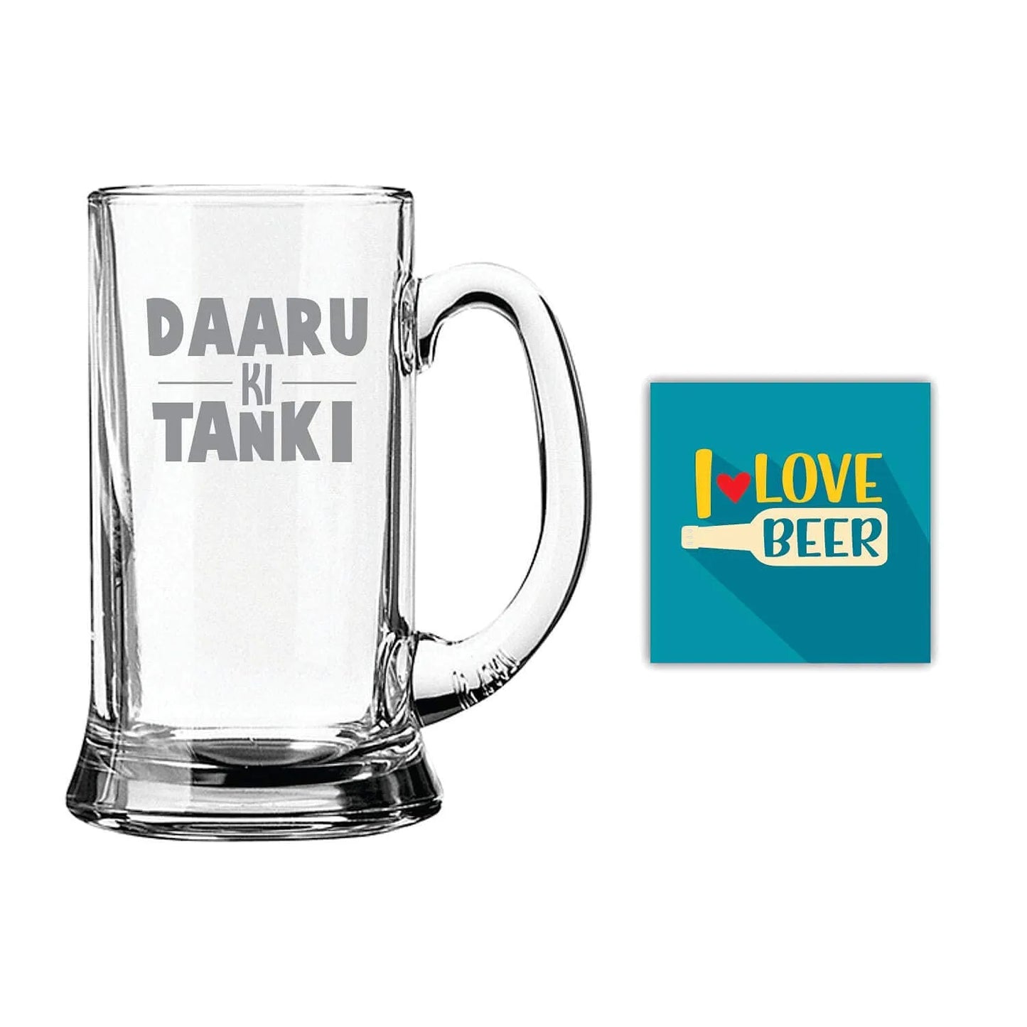 Daaru ki Tanki Hindi Engraved Beer Mug