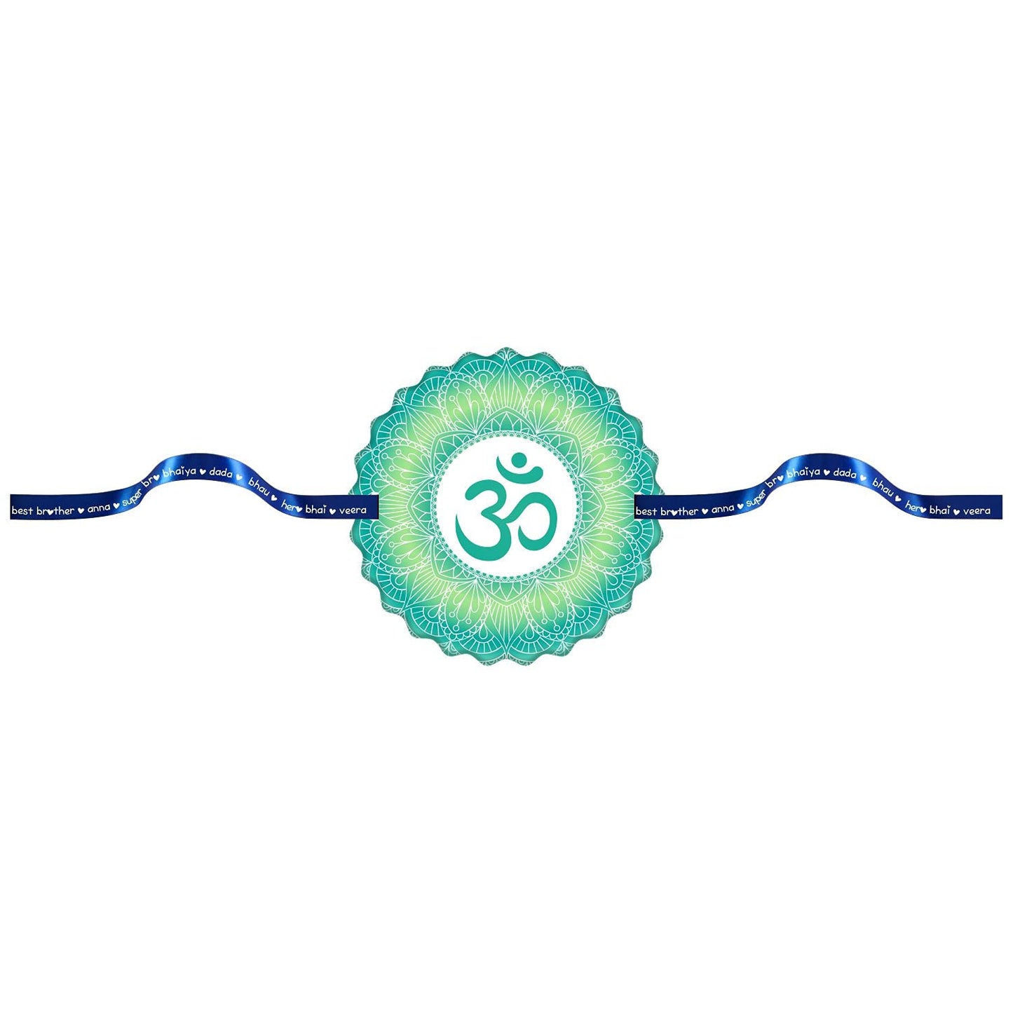 TheYayaCafe Rakhi for Brother Printed Om Rakhi Bracelet Sky Blue (1.5 Inch Dial), Raksha Bandhan Gift for Bhai, Brother, Bhaiya from Sister