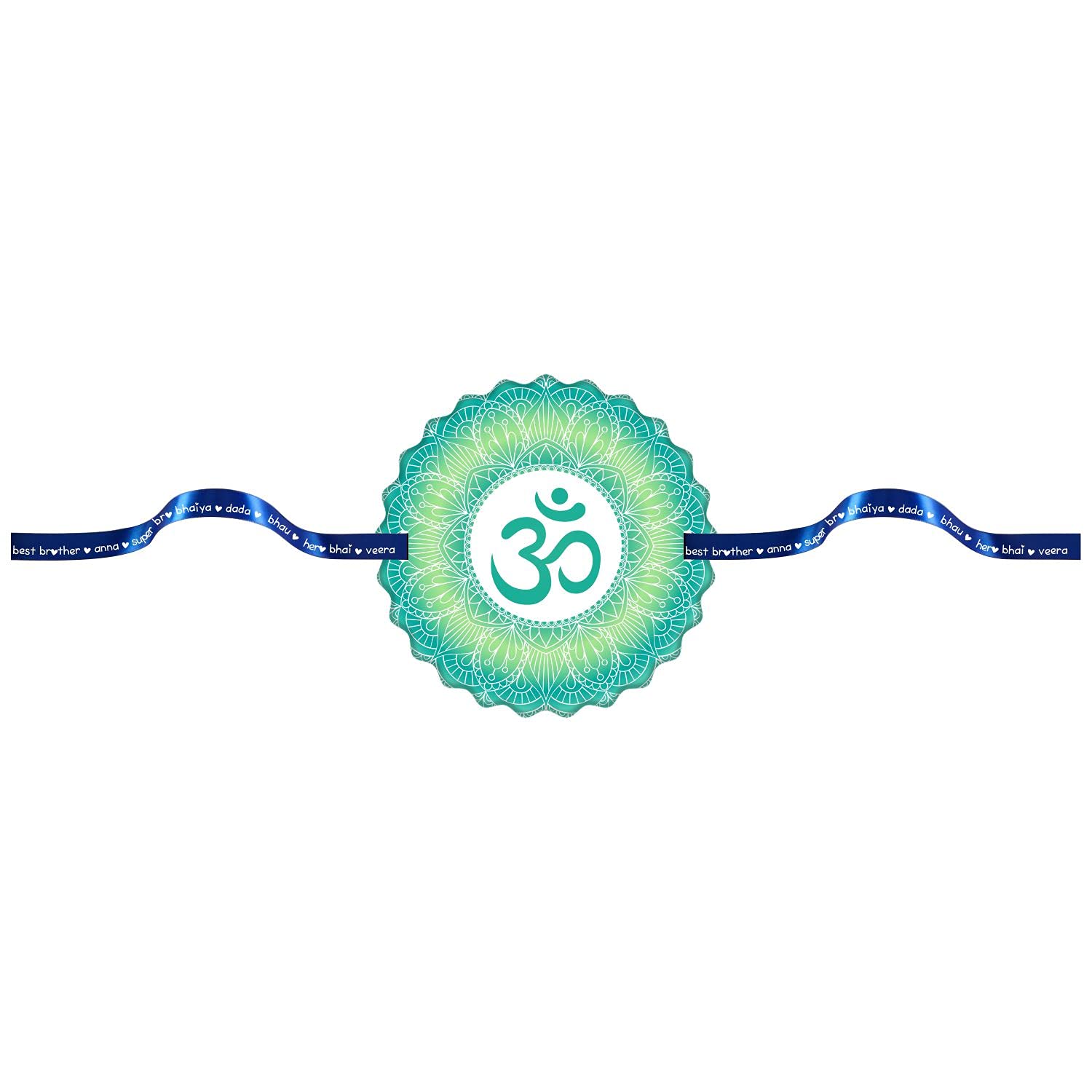 TheYayaCafe Rakhi for Brother Printed Om Rakhi Bracelet Sky Blue (1.5 Inch Dial), Raksha Bandhan Gift for Bhai, Brother, Bhaiya from Sister