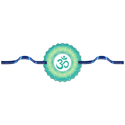 TheYayaCafe Rakhi for Brother Printed Om Rakhi Bracelet Sky Blue (1.5 Inch Dial), Raksha Bandhan Gift for Bhai, Brother, Bhaiya from Sister