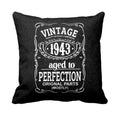 Vintage 1943 Cushion Cover 16x16 - 75th Birthday Gift