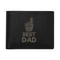 No 1 Best Dad Engraved Leather Wallet - Gift for Father