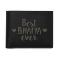 Best Bhaiya Ever Leather Wallet - Engraved Gift for Brother