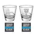 Best Brother Ever Conical Whiskey Glass & Coaster Combo of 4