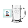 World's Greatest Dad Engraved Glass Beer Mug