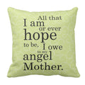 Angel Mom Cushion with Filler 12x12 - Personalised Gift for Mom