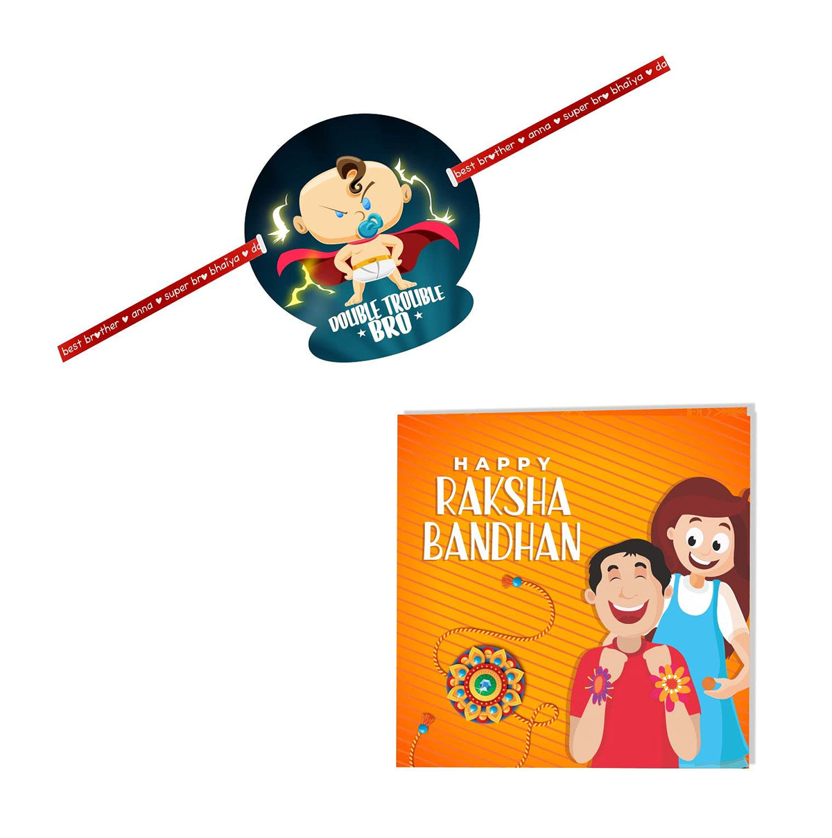 Double Trouble Bro Kids Rakhi for Little Brother