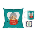 Pyaari Dadi Grandma Gift Hamper - Mug, Coaster & Cushion Cover Set