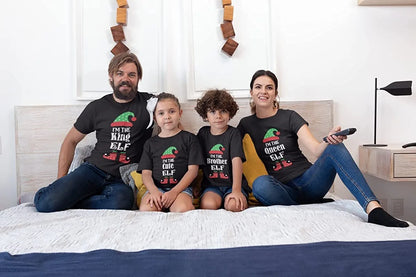 Matching Elf Family Printed Family T-Shirt for Christmas