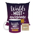 Awesome Bhabhi Gift Hamper - Mug, Coaster & Cushion Cover Combo