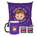 World's Best Little Sister Magic Mug Combo Purple - Set of 4