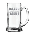 Daaru ki Tanki Hindi Engraved Beer Mug with Coaster