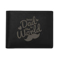 Best Moustache Dad Engraved Leather Wallet - Gift for Dad