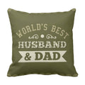 Canvas Cotton Cushion Cover for Dad, 12x12 inches, Green