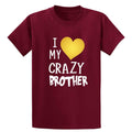 Kids T-Shirt for Little Sister - I Love My Crazy Brother, Cotton