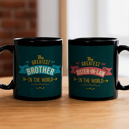 TheYayaCafe Rakhi Gifts for Bhaiya Bhabhi Combo Set of 4 with 2 Printed Ceramic Coffee Mugs (330 ml Each) and 2 Designer Rakhis, Raksha Bandhan Hamper for Brother and Sister in Law from Sister
