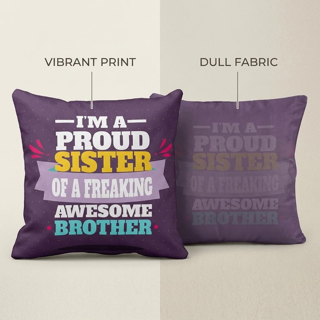 Proud Sister Cushion Cover 16x16 - Rakhi Gift for Sister