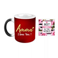 Magic Coffee Mug for Amma - I Love You with Coaster