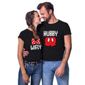 Hubby Wifey Matching Couple T-Shirts for Newlyweds