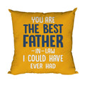 Best Father-in-Law Cushion Cover, Orange 12x12 inches
