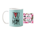 Coffee Mug with Coaster - I Love You Mom Gift Set