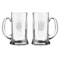 King Queen Couple Engraved Beer Mug Set