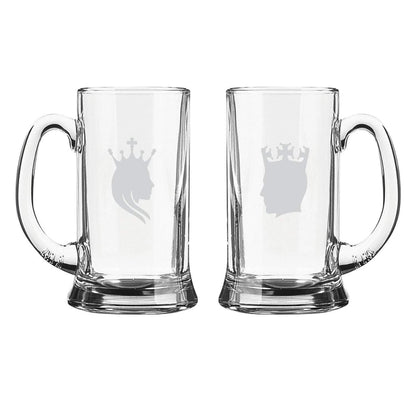 King Queen Couple Engraved Beer Mug