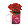 Happy Valentine's Day Coffee Mug with Bunch of Roses Gift Combo