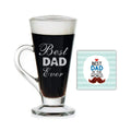 Best Dad Ever Engraved Glass Coffee Mug with Coaster
