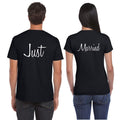 Just Married Matching Couple T-Shirts - Personalised Honeymoon Gift
