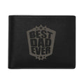 Best Dad Ever Engraved Leather Wallet - Gift for Father
