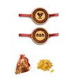 Diamond Bro & Batman Engraved Rakhi with Raisins, Set of 3