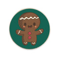 Gingerbread Christmas Fridge Magnet - Round Festive Decor