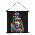 Mosaic Shiv Canvas Scroll Wall Painting - 18x18 inches