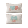 Velvet Cushion Cover for Couples - Love You and Me, 27x17 in