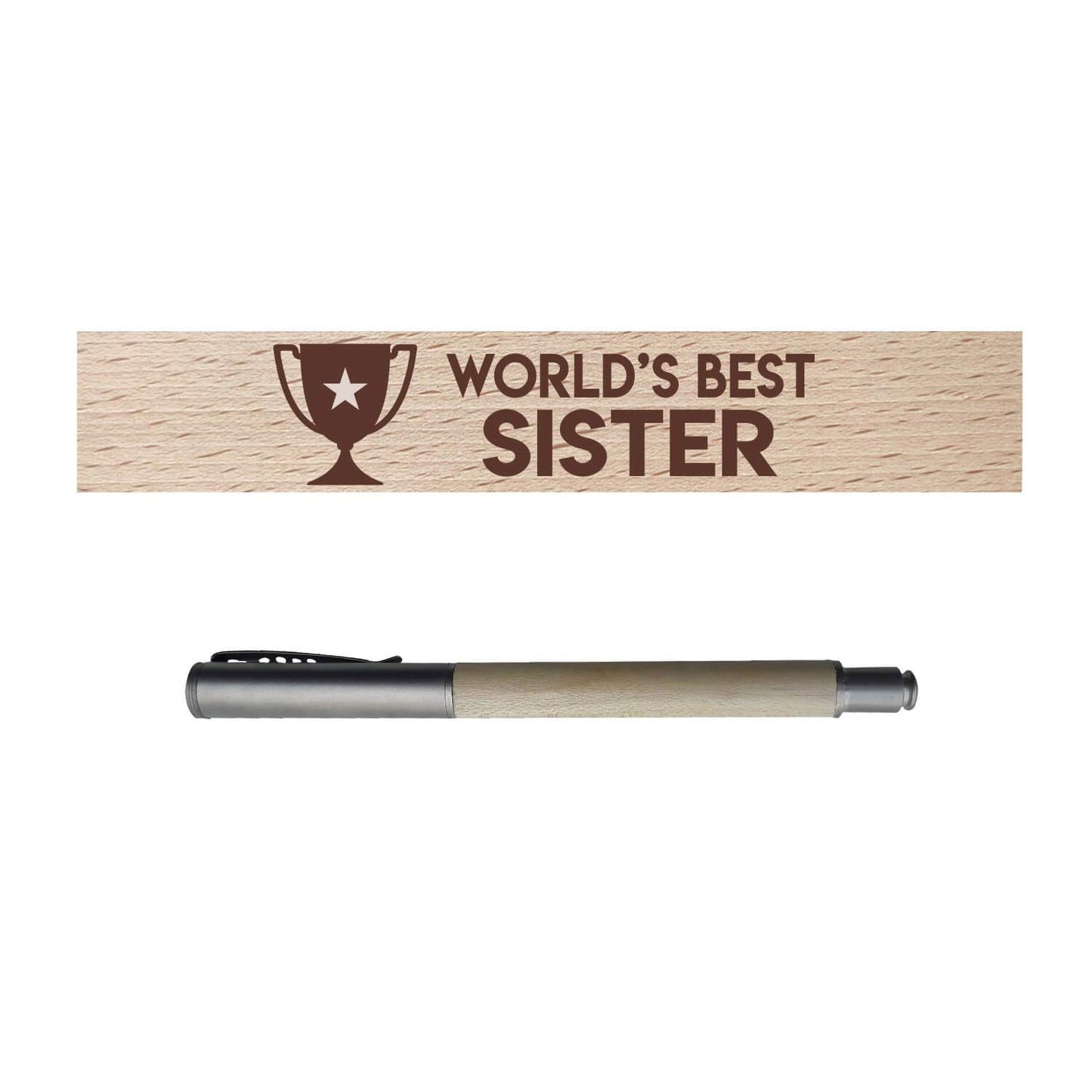 World Best Sister Handmade Wooden Pen