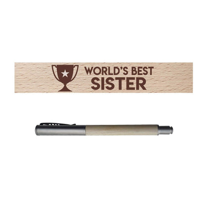 World Best Sister Handmade Wooden Pen