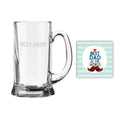 Top Dad Engraved Beer Mug, 580 ml Clear Icon Glass