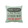 Either Way You're Right Motivational Beige Cushion Cover, 12x12