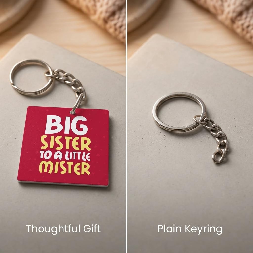 Big Sister to a Little Mister Keyring - Kids Keychain Gift