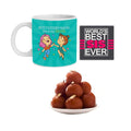She Is My Sister Mug Rakhi Hamper with Gulab Jamun - Set of 3