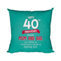 40th Anniversary Thanks Cushion Cover Mom & Dad, Blue 12x12