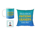Awesome Grandpa Combo Hamper - Mug, Coaster, Cushion Cover