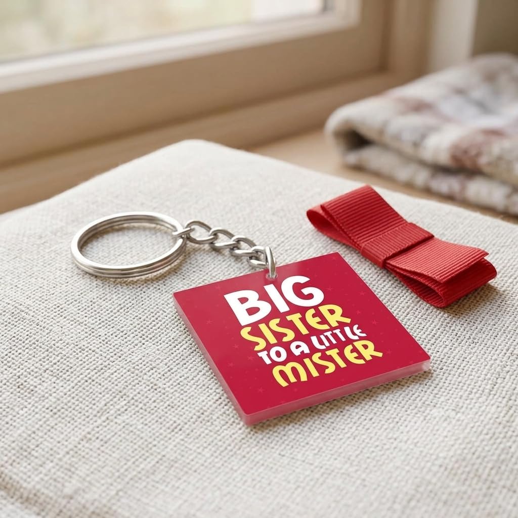 Big Sister to a Little Mister Keyring - Kids Keychain Gift