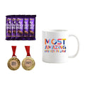 Father's Day Coffee Mug, Coaster & Award Medal Chocolate Combo