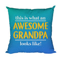 Awesome Grandpa Velvet Cushion with Filler - Birthday Gift, 12x12