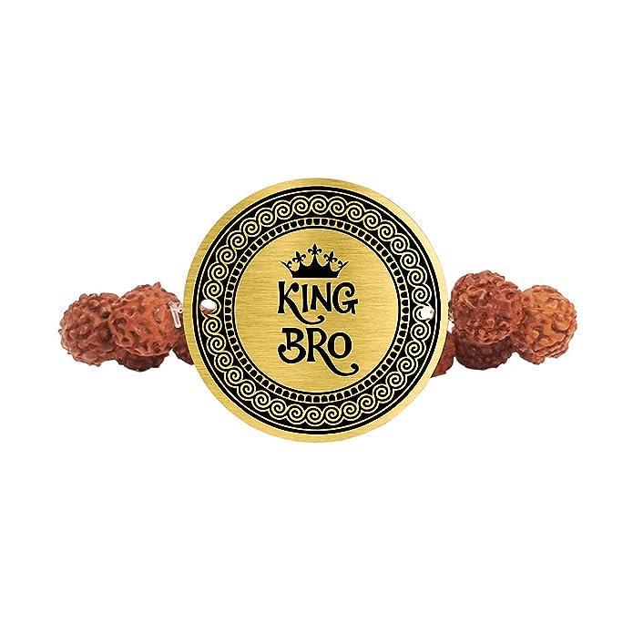 Rakhi for King Queen Bhaiya Bhabhi Set of 2 Printed and Beads Pearl Family Rakhi Combo Raksha Bandhan