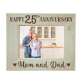 Engraved Wooden Photo Frame - 25th Anniversary for Parents