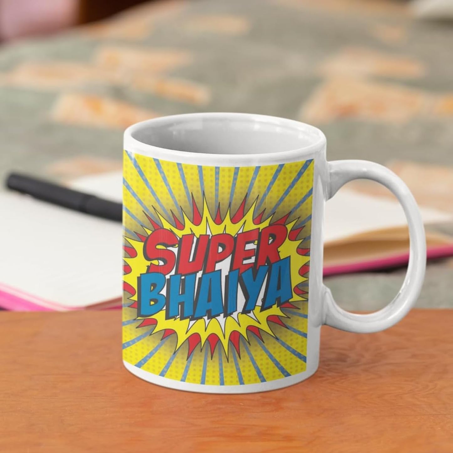 TheYaYaCafe® Rakhi Gifts for Brother and Bhabhi | Super Bhaiya Bhabhi Gift Combo | Set of 6-2 Rakhis, 2 Coffee Mugs & 2 Cushion Covers | Rakhi Hamper for Bhaiya Bhabhi