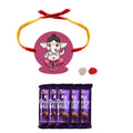 Ganesha Rakhi with 5 Pcs Dairy Milk Chocolate Combo